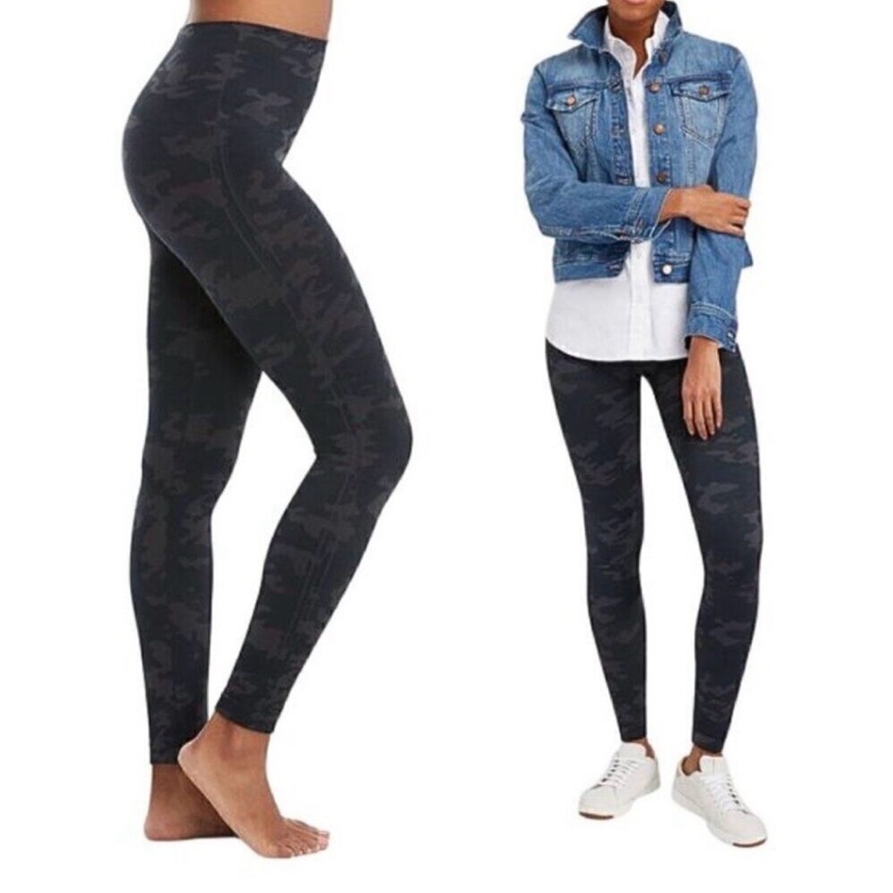 SPANX Black Camo High-Waist Leggings